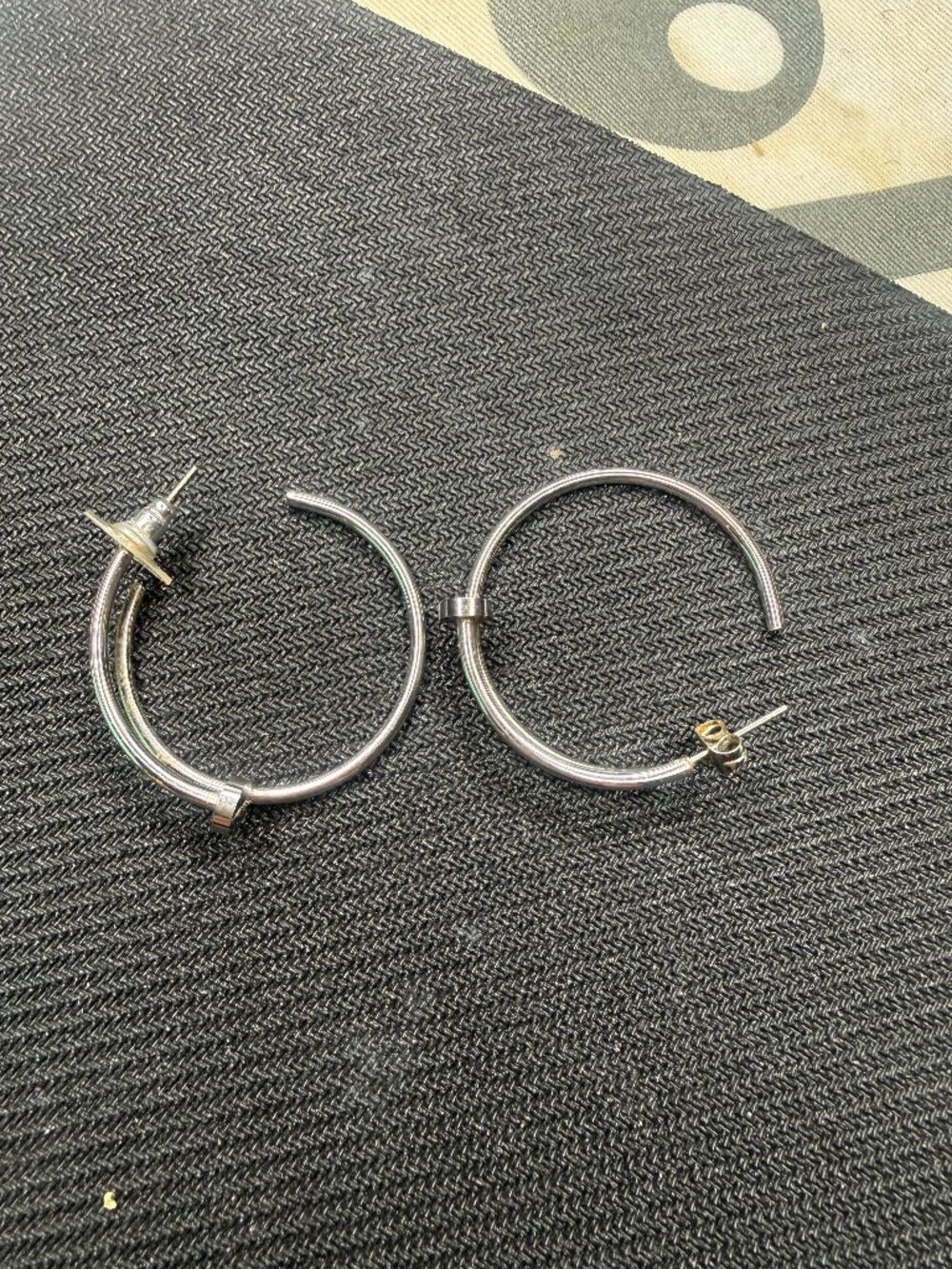 Silver Tone Tube Hoop Earrings
